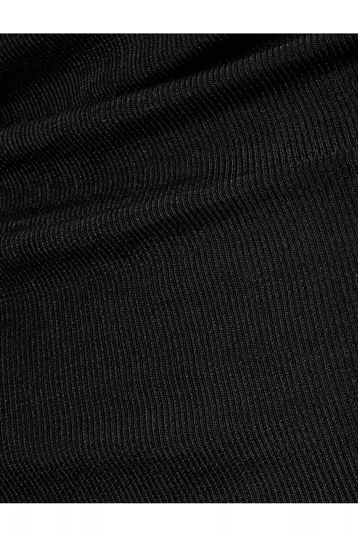 Ribbed Bodysuit Draped Long Sleeve Crew Neck