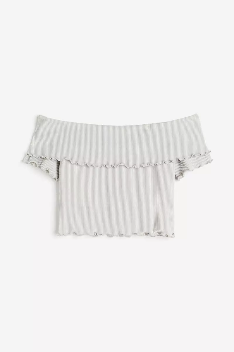 Ribbed off-the-shoulder top