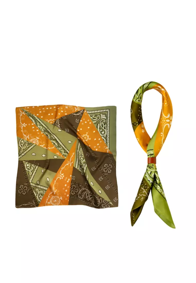 American Neutral Style Outdoor Square Scarf - Versatile Temperament, Retro Silk Scarf Design