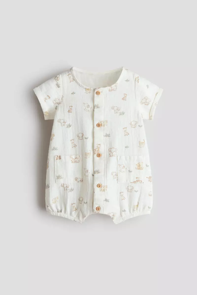 Cotton muslin romper suit