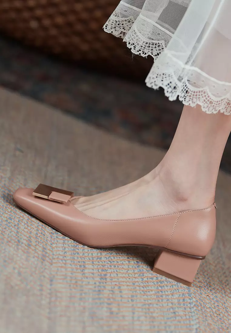 Square Buckle Lamb Leather Pumps BSH1012511
