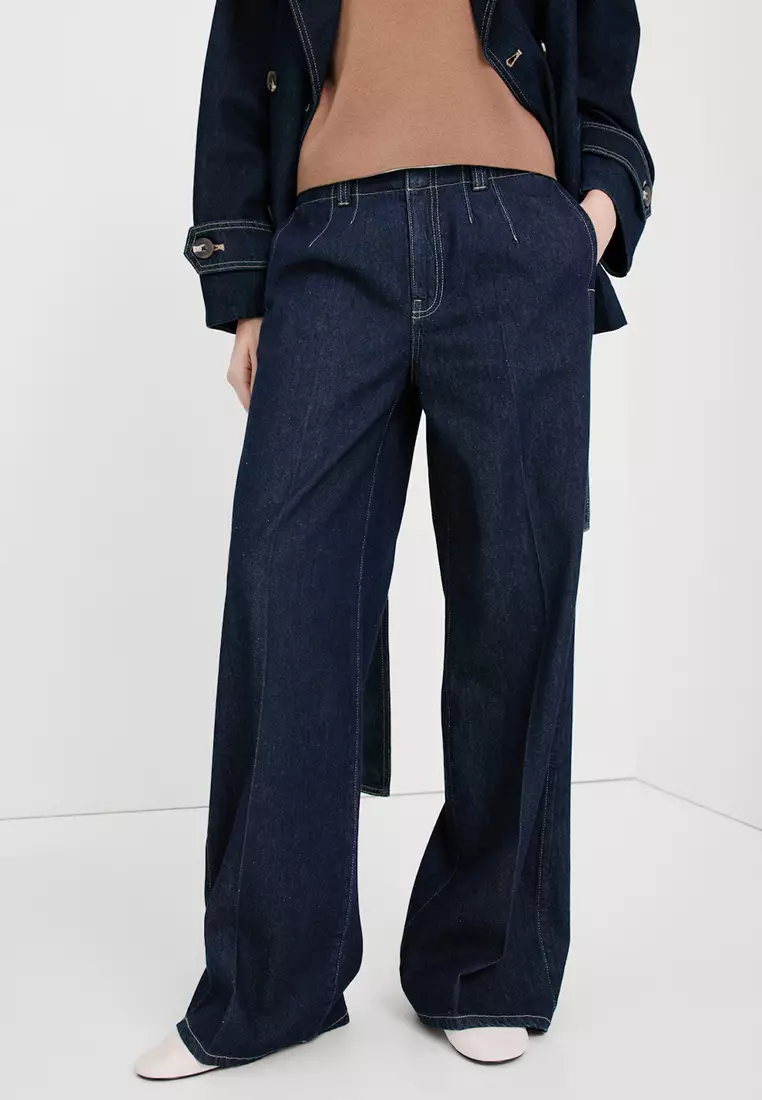 Wide Leg Mid-Rise Jeans