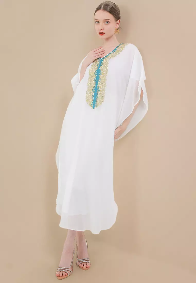 Chanira Festive Amira Kaftan-White