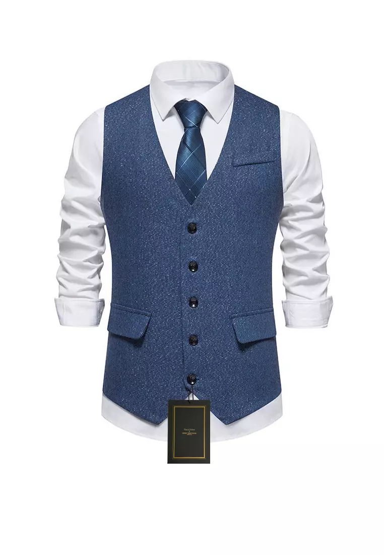 Mens black formal vest online