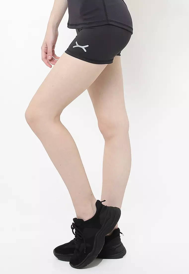 Sports Hot Pants Mid Waist Lux series Black