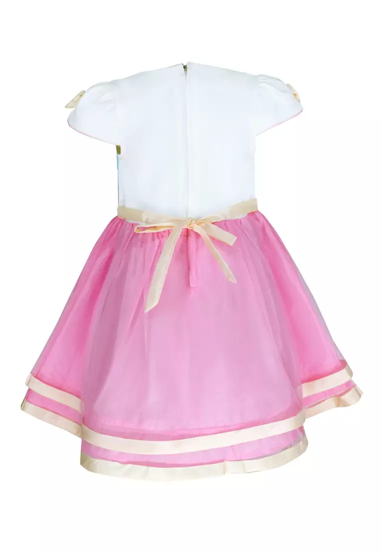 Two Mix Baju Anak Perempuan - Dress Anak Fashion Digital Printing Usia 1-12 Tahun 4228 PINK