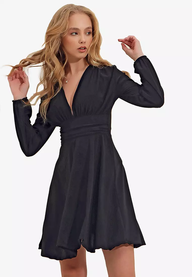 Buy Alacati Plunge Neck Dress 2024 Online ZALORA Singapore
