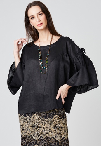 East India Company Wishi- Half sleeve linen blouse 2A18DAA4BCB9A8GS_1
