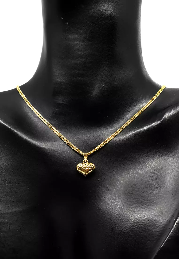 18K Yellow Gold Necklace and Pendant