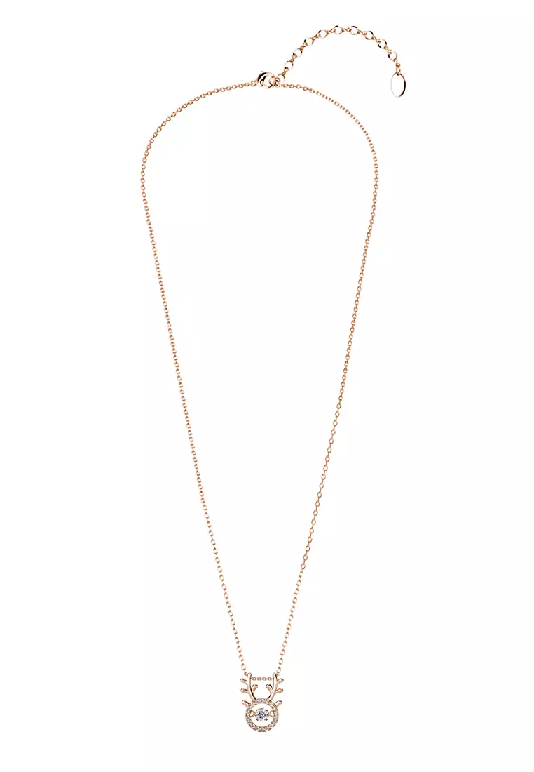 Dancing Antlers Pendant RG - Kalung Crystal Swarovski by Her Jewellery