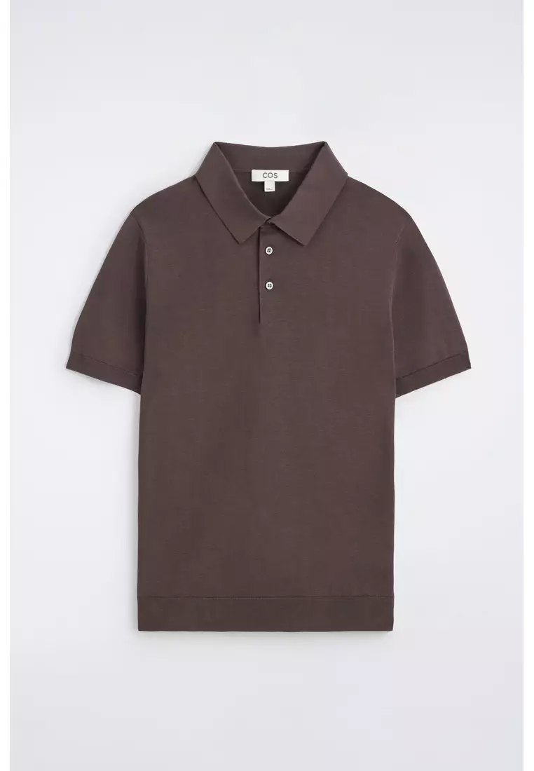 SLIM KNITTED SILK POLO SHIRT