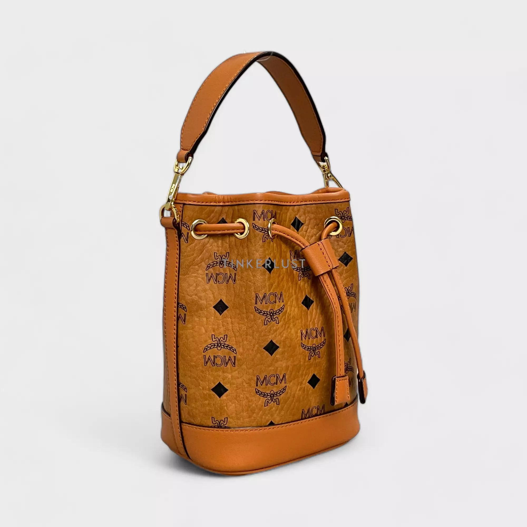 Jual MCM [PRELOVED] MCM Visetos Medium Dessau Drawstring Bucket Bag