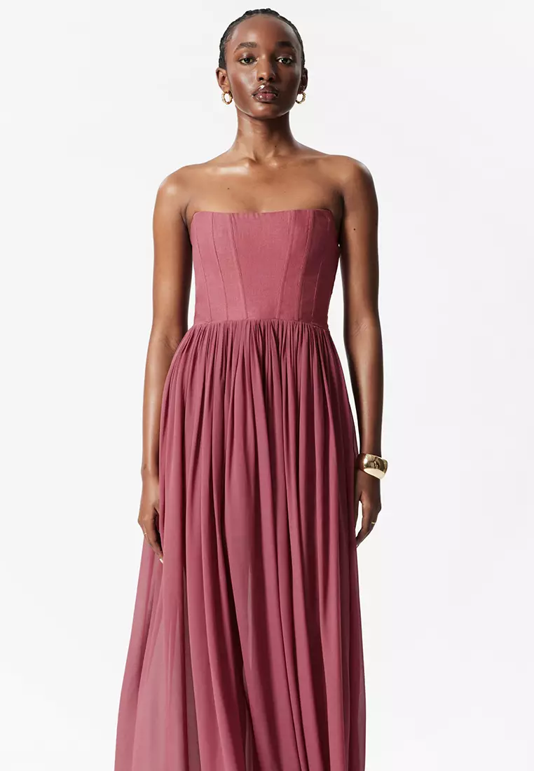 where can i buy a corset dress & Other Stories Sheer Maxi 2026 | & Other Stories Online Its fitted corset construction Structure: Structured Color:Light blue floral Tiffany Pink Long Sleeve Formal dresses