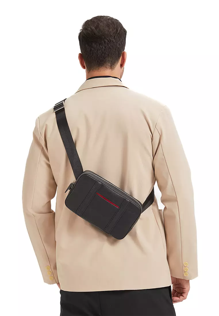 Maverick & Co. Manhattan Leather Sling Bag Black