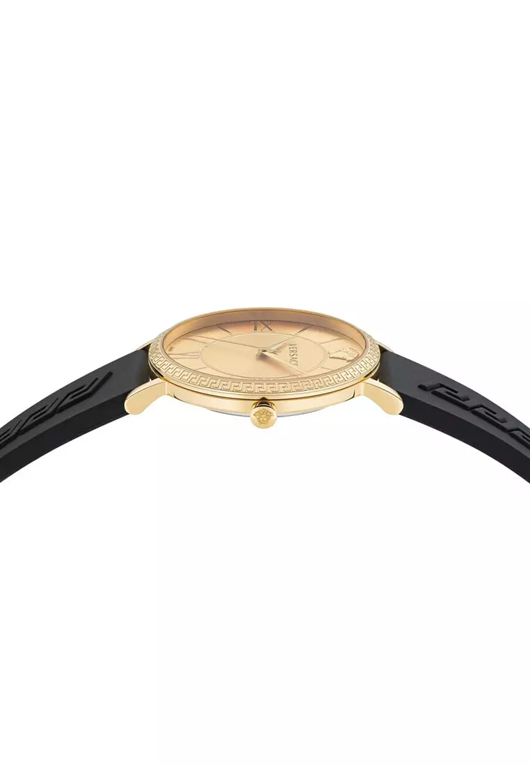 Versace V-Eternal Black Rubber Analog Quartz Watch For Men VVEKA00422