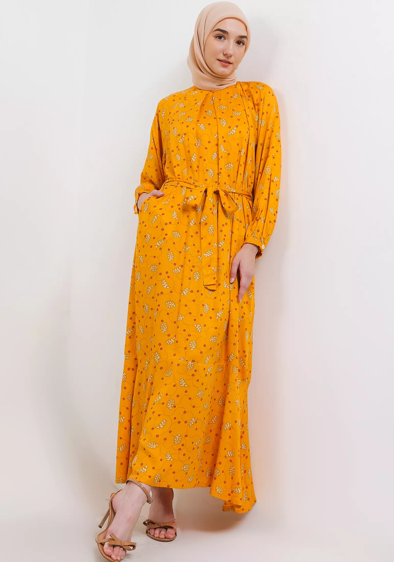 MFMW Suriname Dress Gamis Yellow Motif Bunga
