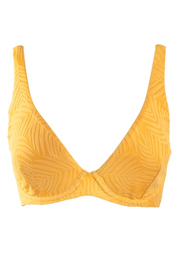 Sunseeker yellow Minimal Cool D Cup Underwire Bikini Top ACB6FUSF597922GS_1