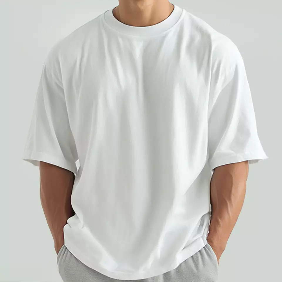 MTX56 Kaos Oversize Gym Tebal 250 gsm Hybrid Cotton Polos Putih Third Day