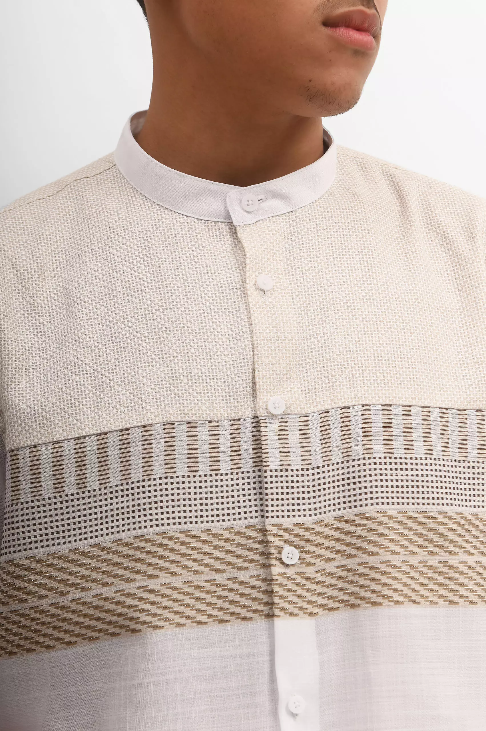 MANZONE Kemeja Koko Pria Lengan Pendek GHUFRON - WHITE