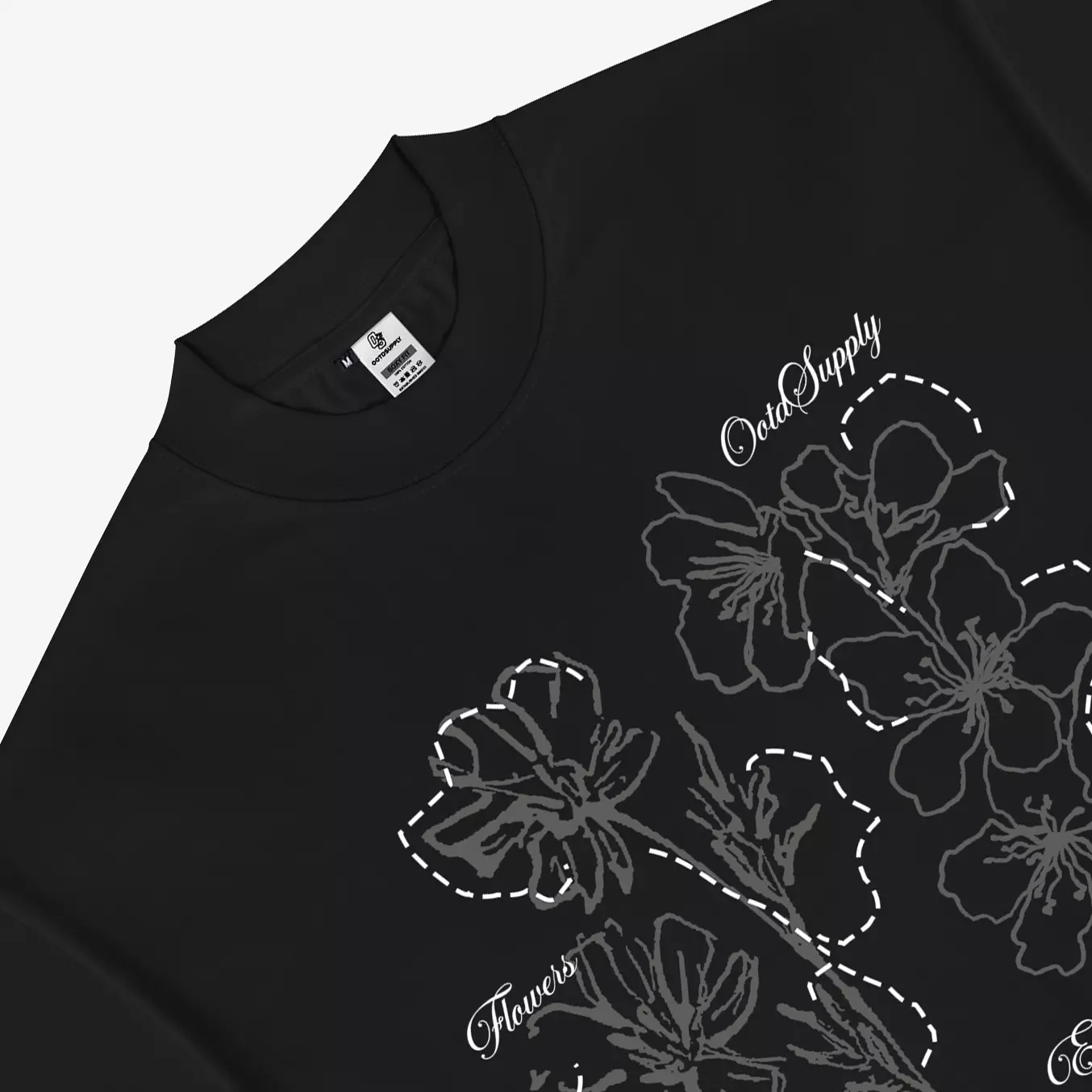 OOTDSUPPLY Boxy Fit Oversize Dandelion Black & White l Tshirt Boxyfit l Kaos Boxy OVZBX029
