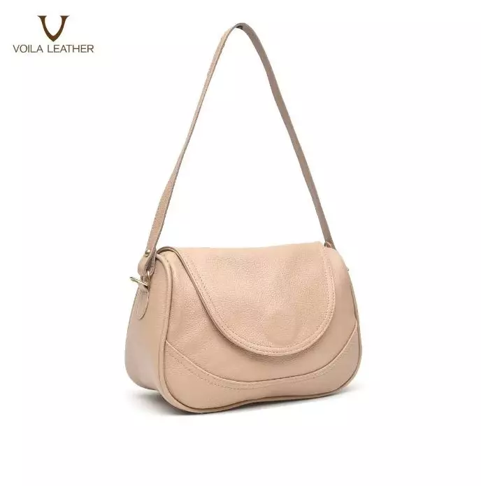 Medium Tote Selempang Kulit Asli Voila Elisa Nude