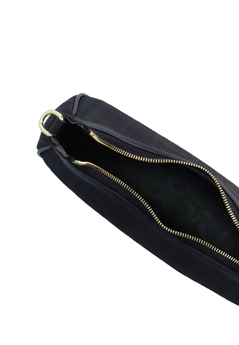 CR Brushed Plaid 2-Way Crossbody - Black