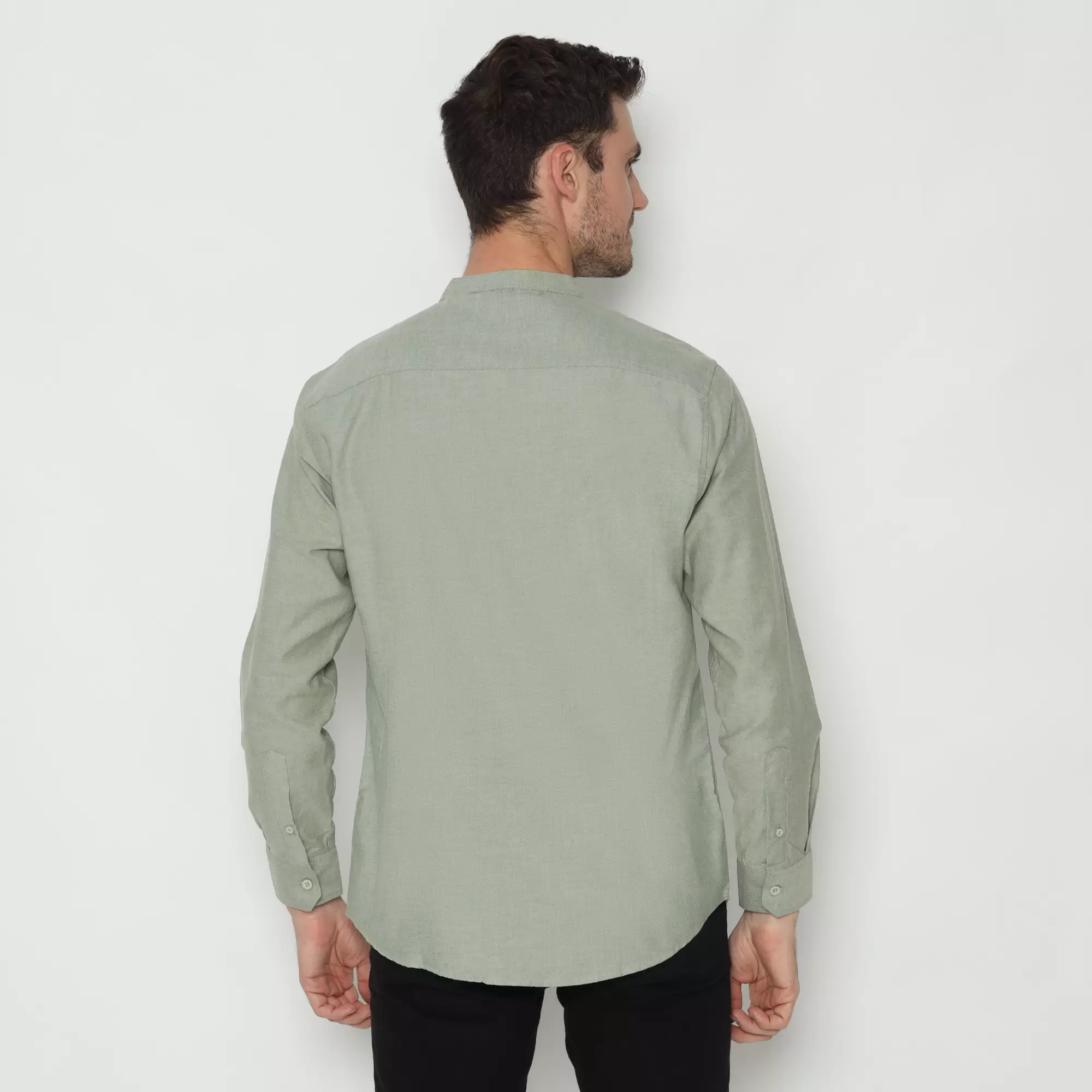 Platini Kemeja Pria Koko Shanghai Lengan Panjang Katun Oxford Hijau Sage 22030