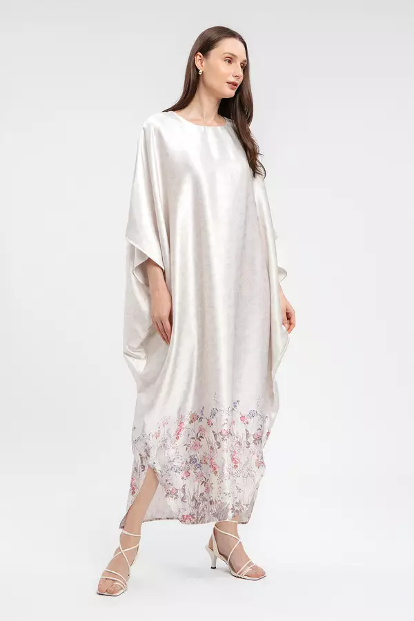 MINIMAL - Miriam - Kaftan Motif Bunga - Beige