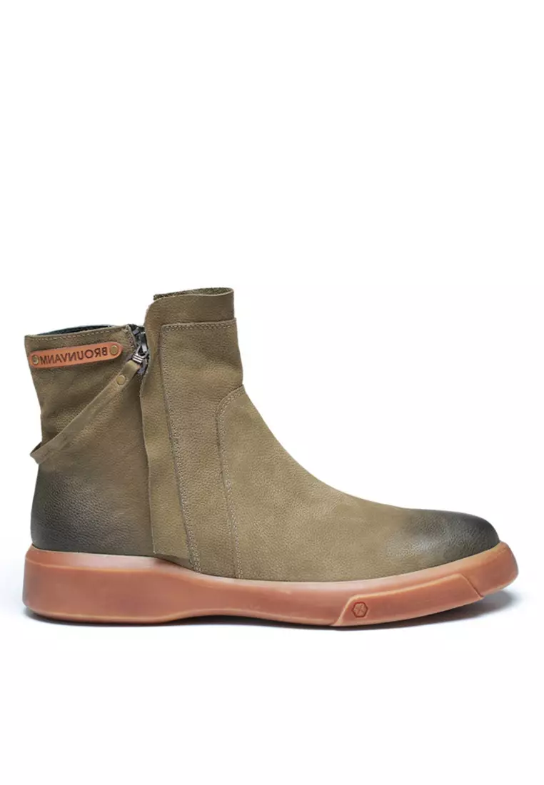 Discount on Twenty Eight Shoes  shoes - SKU: VANSA Simple Top Layer Cowhide Mid Boots VSM-B8196