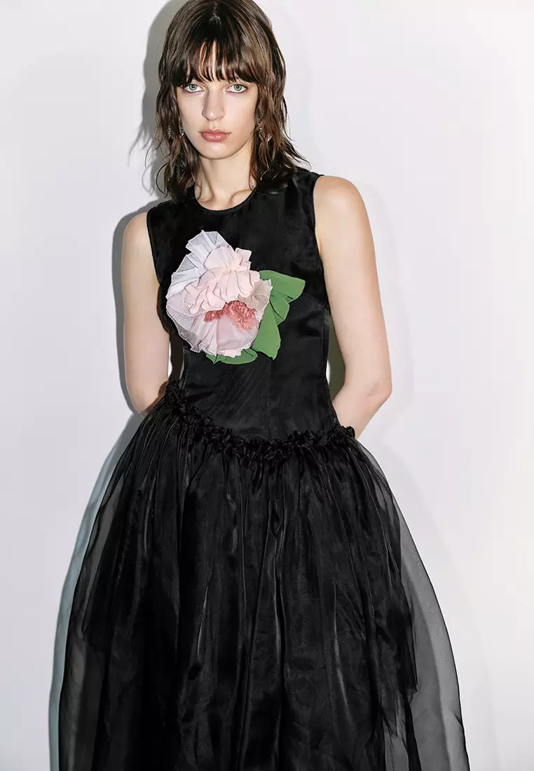 Sleeveless Crew Neck A-Line Dress