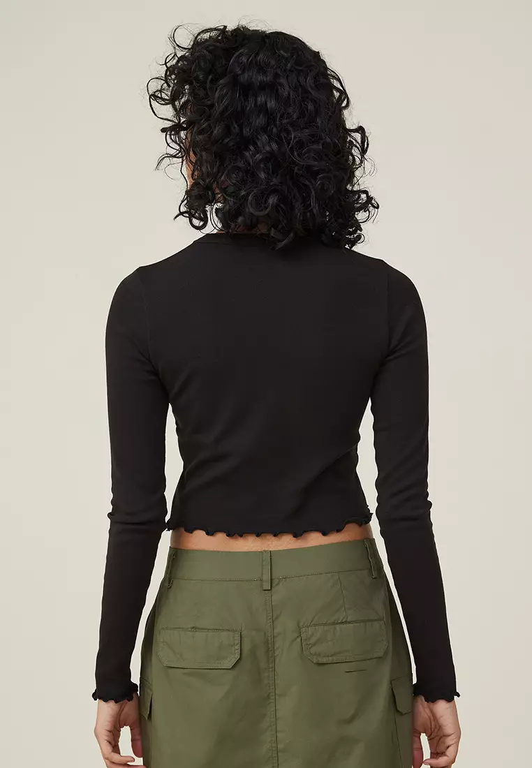 Crew Neck Graphic Long Sleeve Top