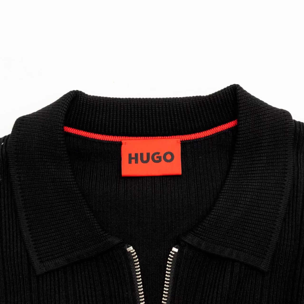 Sastoro Zip Knitted Long Sleeves Polo Shirt Black