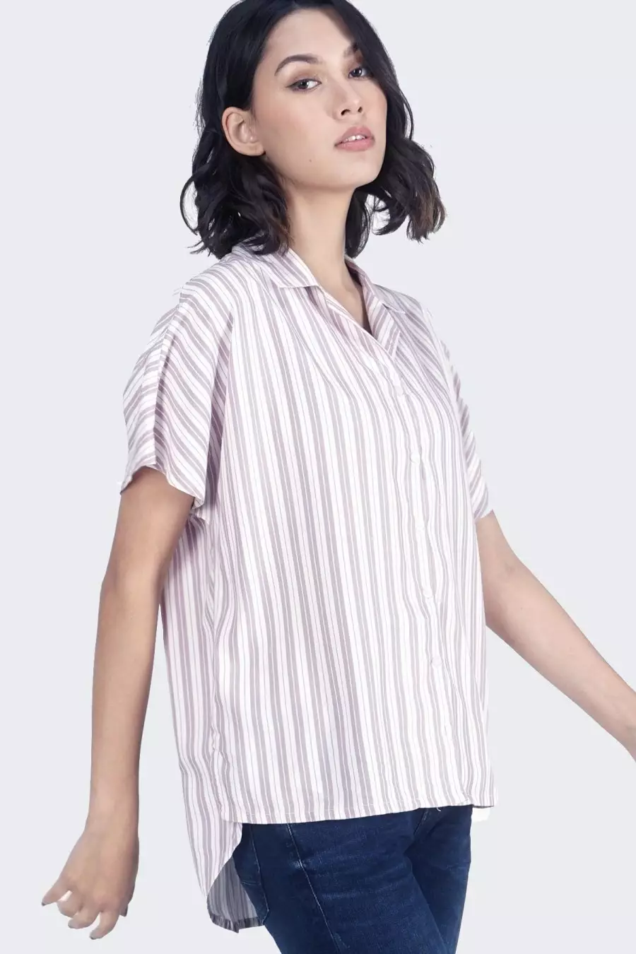 Kemeja Wanita Rayy White Pink