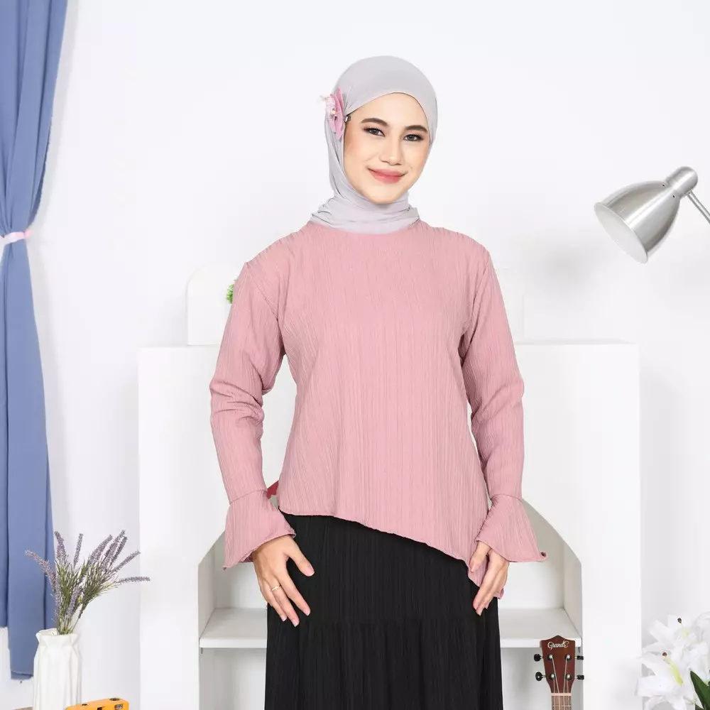 Giselle Blouse Asimetris - Dove M19825 R57S3
