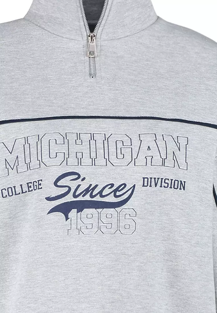 Zipper Printed Sweatshirt