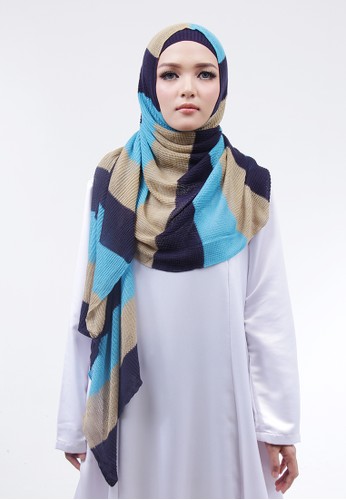 Cantik Kerudung blue and navy and brown Valery Instant 9A677AACEB8A09GS_1