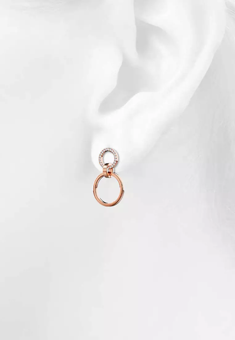 KRYSTAL COUTURE Orbit of Radiance Earrings Embellished with SWAROVSKI® Crystal in Rose Gold