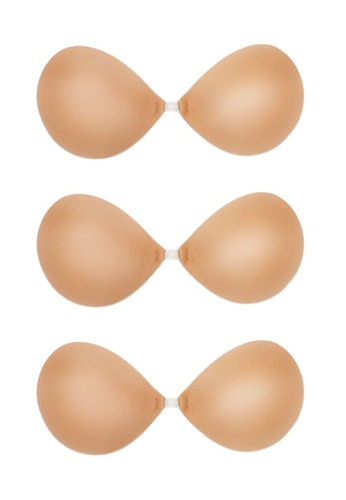Kiss & Tell beige 3 Pack Lyra Thick Push Up Stick On Bra in Nude 29184USE164010GS_1