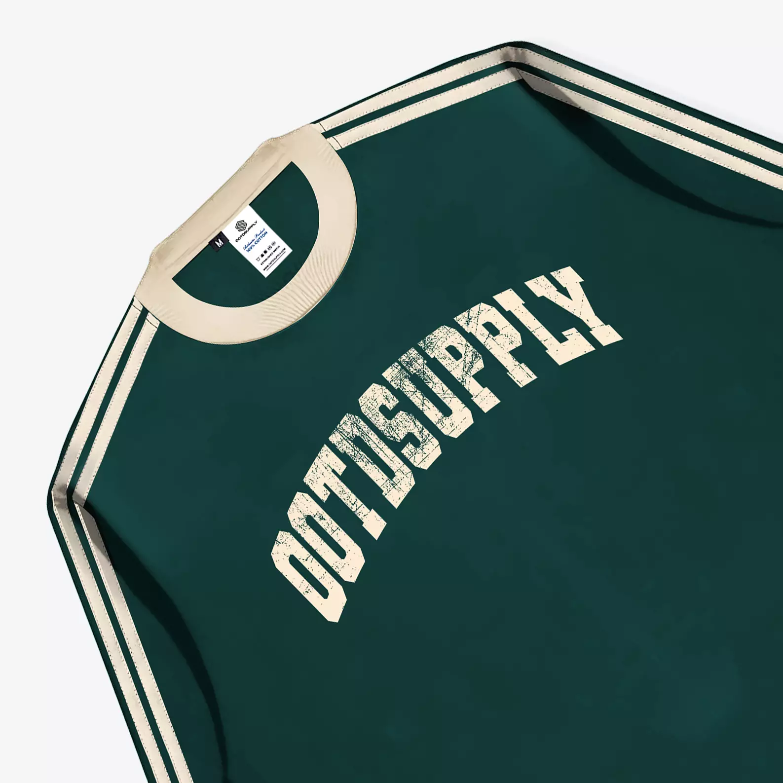 OOTDSUPPLY Longsleeve Boxy Double Stripe Iconic 23 Black & Dark Army l Oversize T-Shirt Lengan Panjang l Kaos Kerah I Kaos Stripe | LSBX003