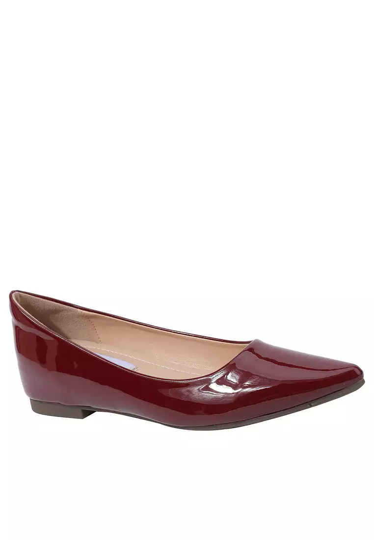 Discount on Twenty Eight Shoes  shoes - SKU: 4CM Hidden Heel Faux Patent Leather Flat Shoes WW8916-1