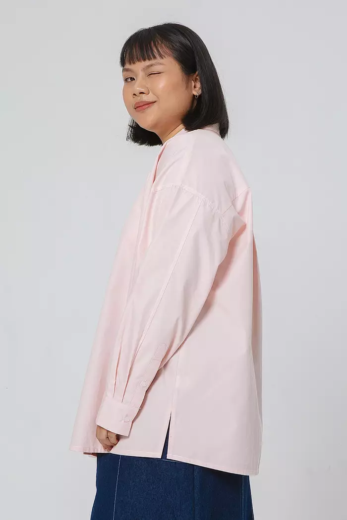 COTTONINK - Atasan Kemeja Wanita Pink Major #EssentialsCoreCollection
