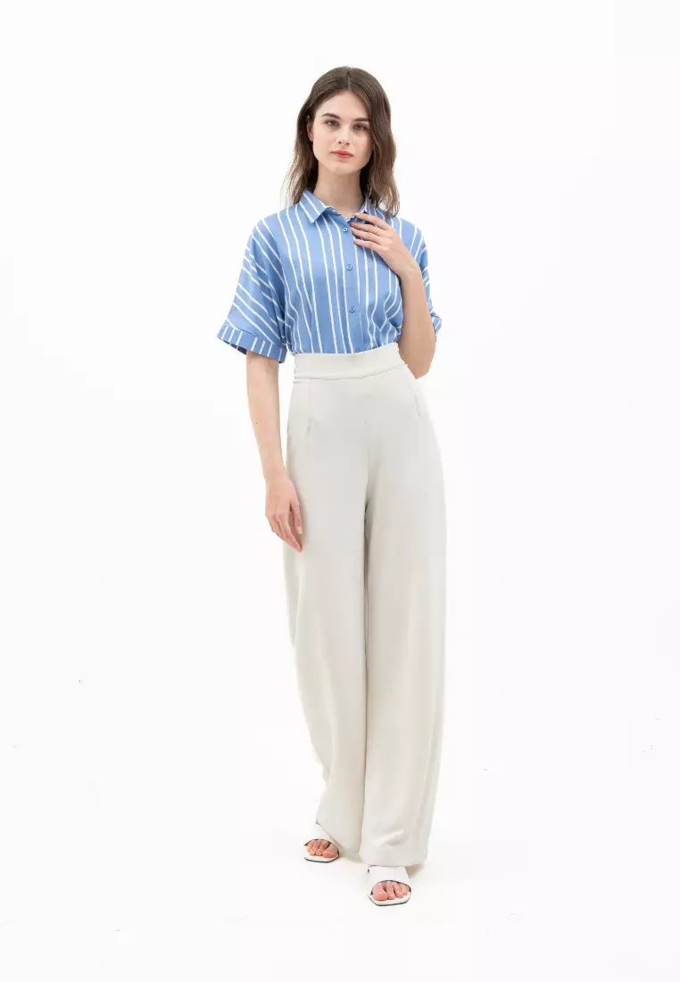 Urban Exchange Kimiko Stripe Blue Shirt