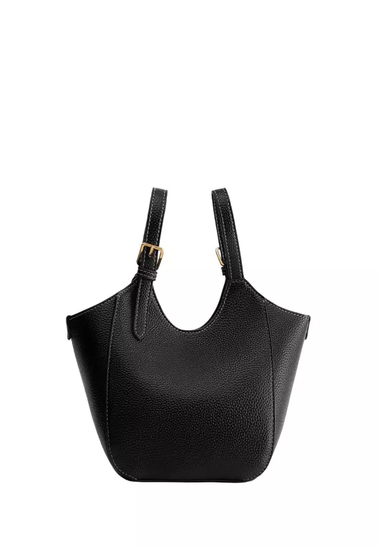 Ines Padlock Tote Bag - Black