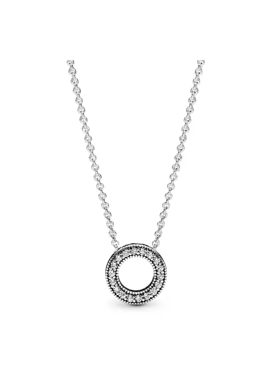 Pandora Logo Pavé Circle Collier Necklace