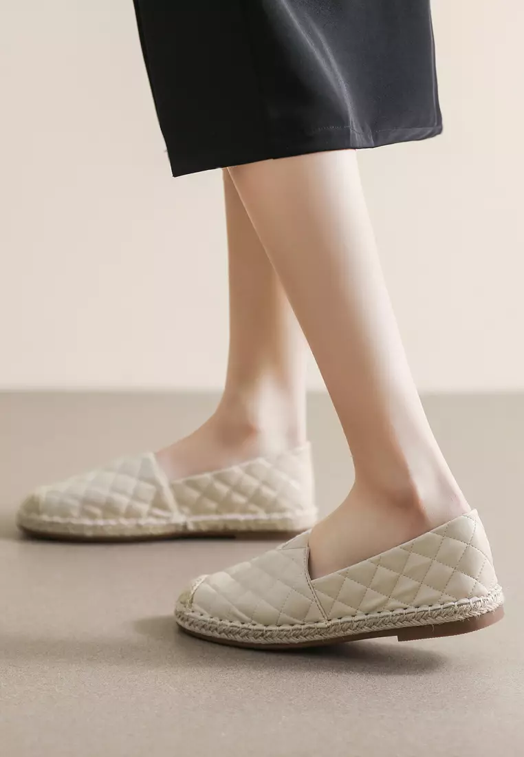 Rhombus texture Synthetic Leather Espadrilles WW221-1
