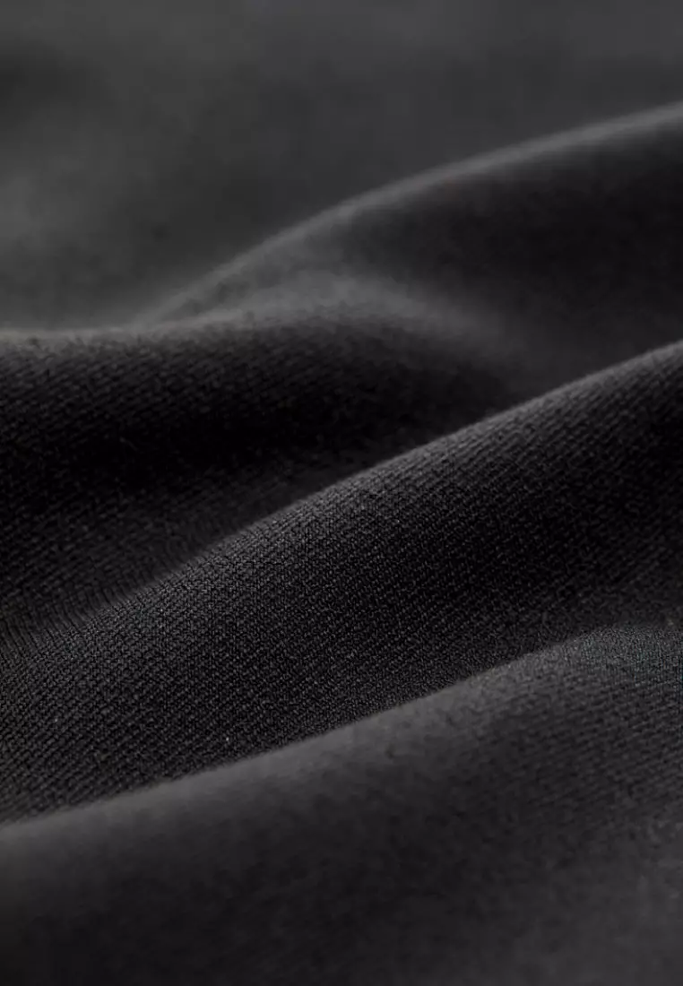 Black Linen Blend Drawstring Casual Shorts