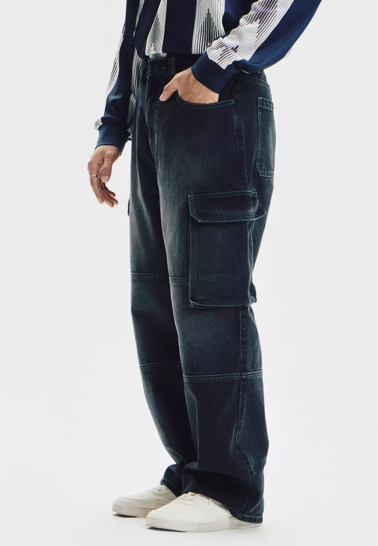 Wide Fit Cargo Jeans