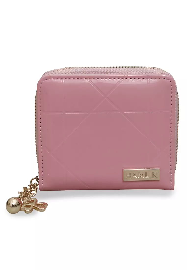 Fisseha Dompet Lipat Wanita Many Slot Mini Wallet Motif Polos Material Leather ORIGINAL - Pink