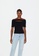 Sisley black Bare-shoulder cut-out t-shirt 63928AA1C177F2GS_1