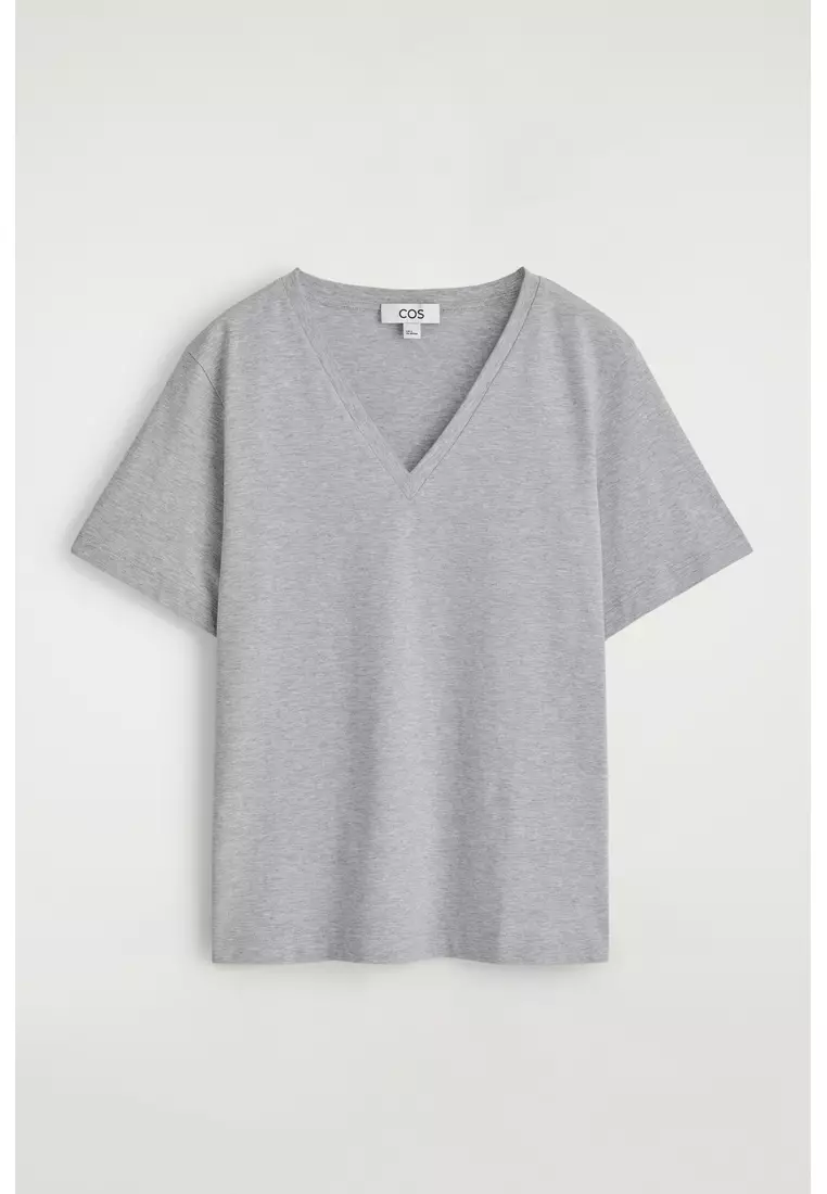 V-NECK COTTON T-SHIRT